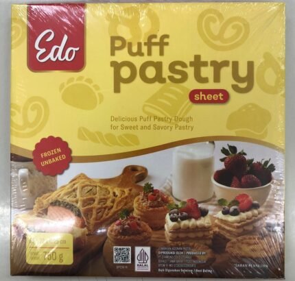 Premium Frozen Puff Pastry Sheets 12 x 750g – Buttery Flaky Ready-to-Bake Dough for Croissant, Danish & Bakery Production