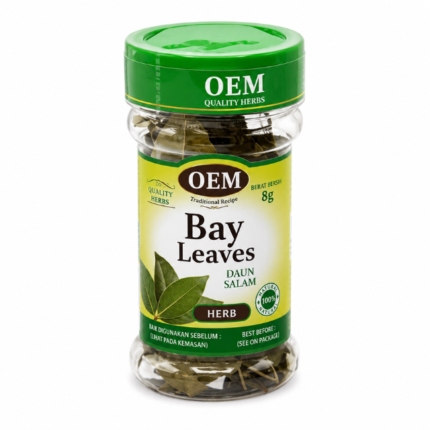 OEM 8g Jar Dried Bay Leaves - Daun Salam Premium